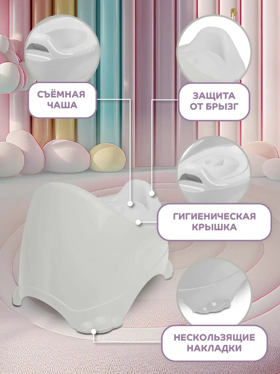 Горшок детский Компания Друзей анатомический с крышкой размер M - фото 3