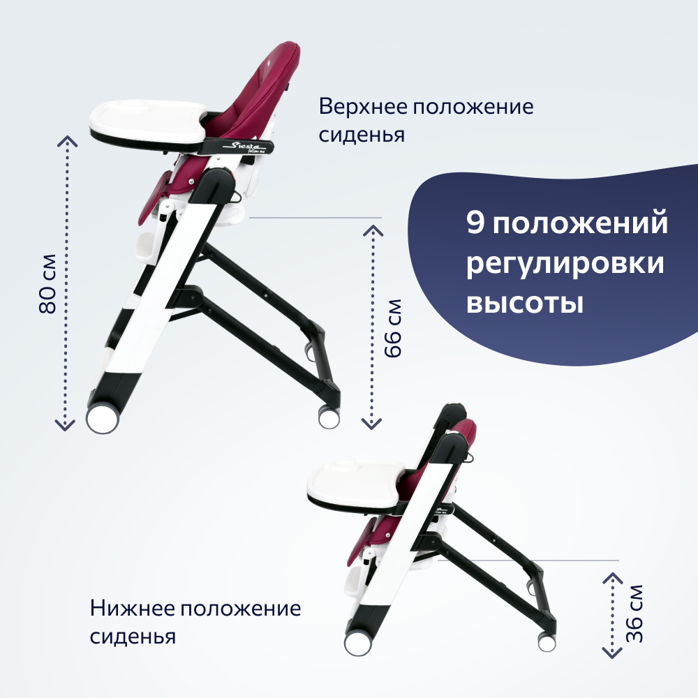 Стульчик для кормления Peg-Perego Siesta Follow Me Berry - фото 4