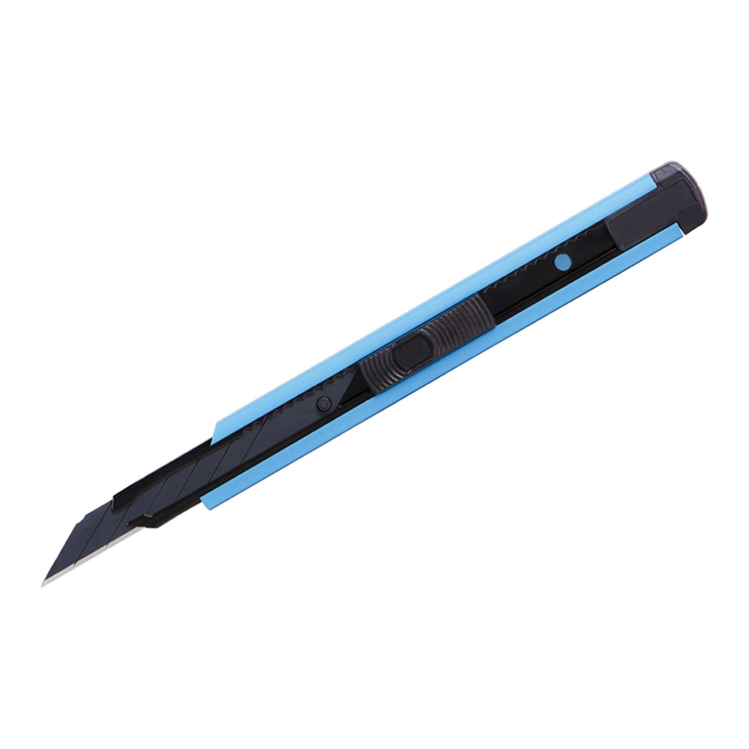 Нож канцелярский Berlingo Color 9 мм Zone черное лезвие auto-lock голубой европодвес - фото 1