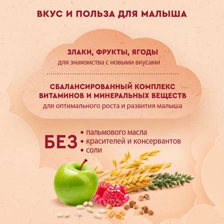 Каша Винни молочная 5 злаков яблоко-малина 200г 6месяцев