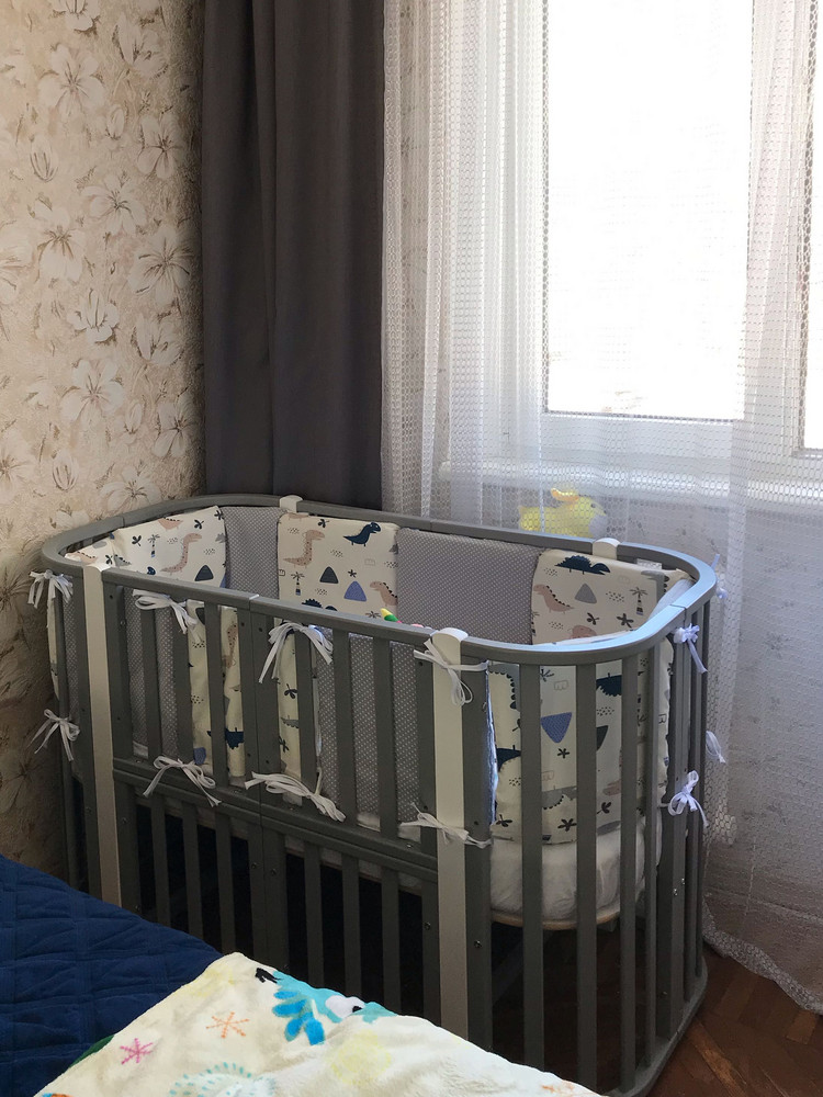 Детская кроватка Incanto Nuvola 7 в 1, (серый) - фото 2