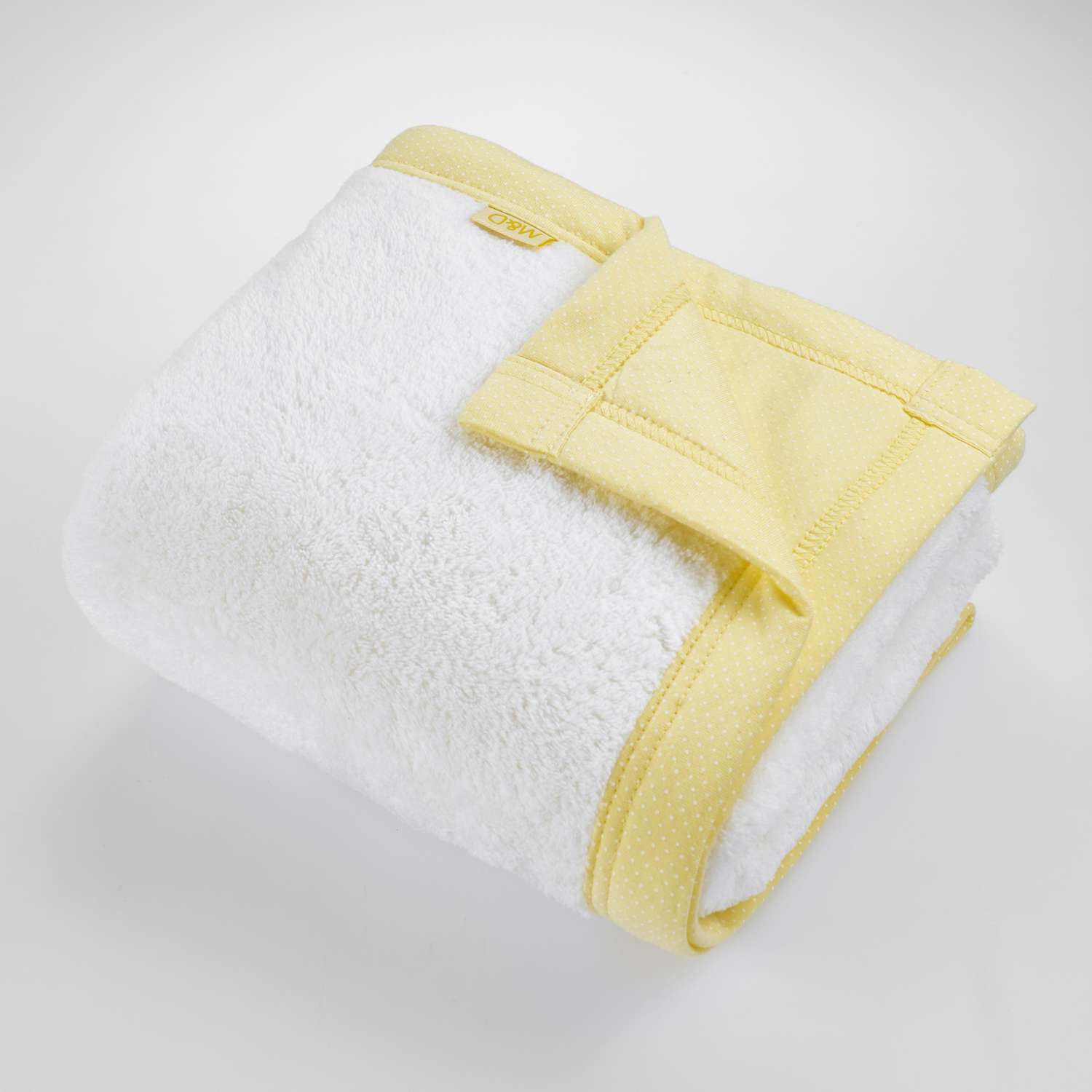 Плед для новорожденных Mrs.Stretch Mr.Jersy 80х80 см с утепленной трикотажной подкладкой цвет молочный/желтый - фото 1