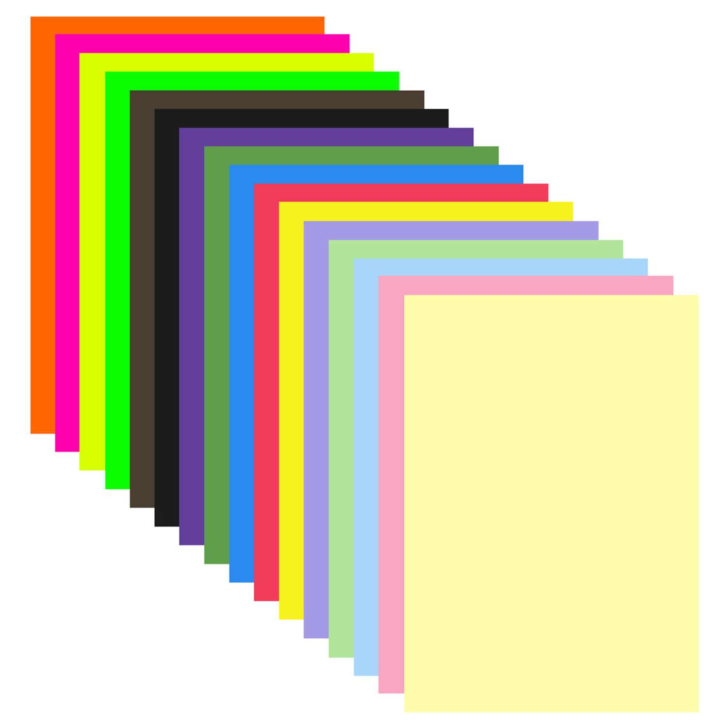 Картон цветной Brauberg А4 тонированный для творчества и оформления 48 листов 16 цветов (+ неон) 180г/м2 - фото 2