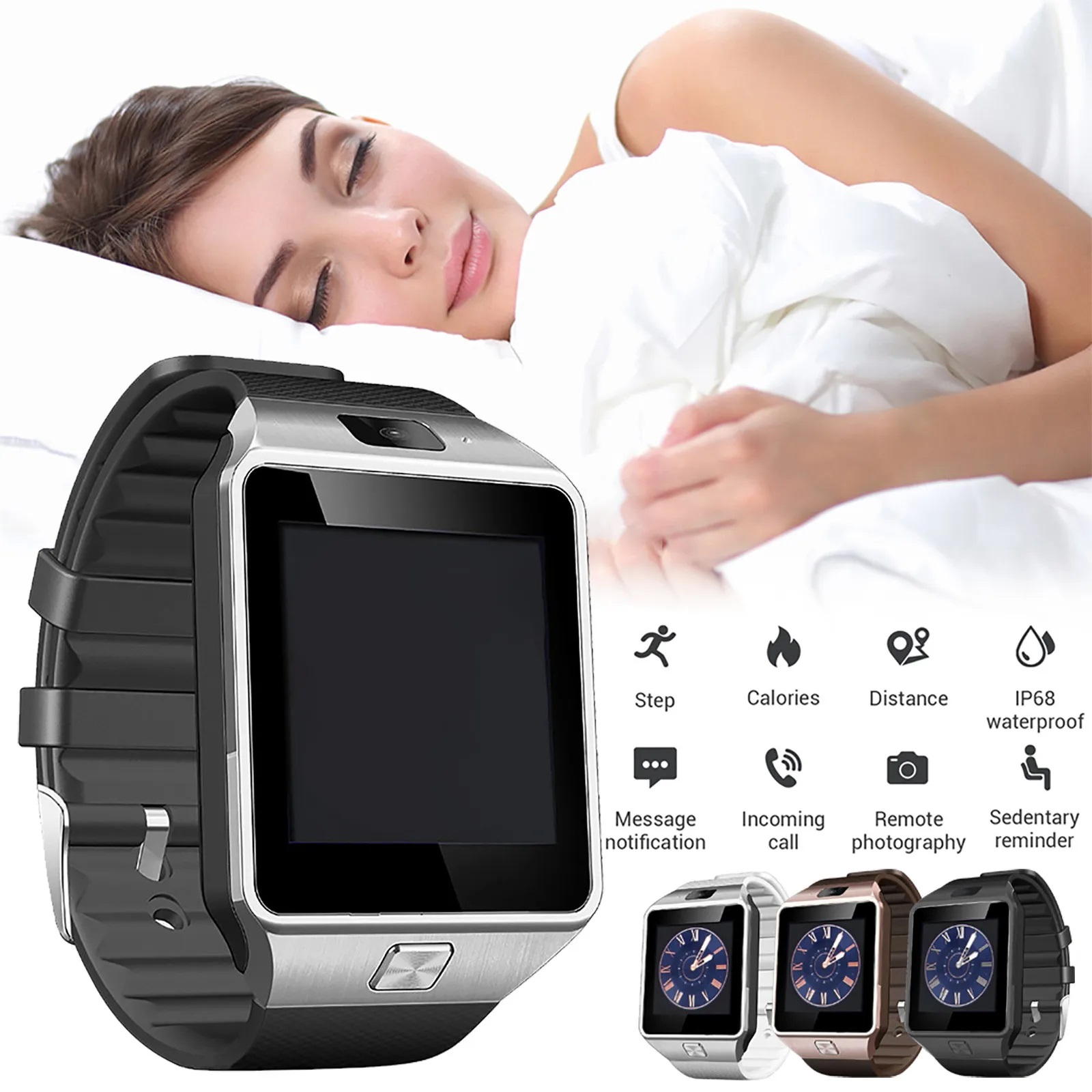 Смарт-часы серые наручные CASTLELADY с камерой Smart Watch DZ 09 умные - фото 5