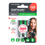 Аккумуляторные батарейки GoPower Аккумулятор бытовой GoPower HR6 AA BL2 NI-MH 1800mAh