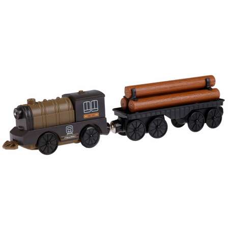 Игровой набор 1TOY InterCity Diesel Железная дорога Лесовоз 66 деталей