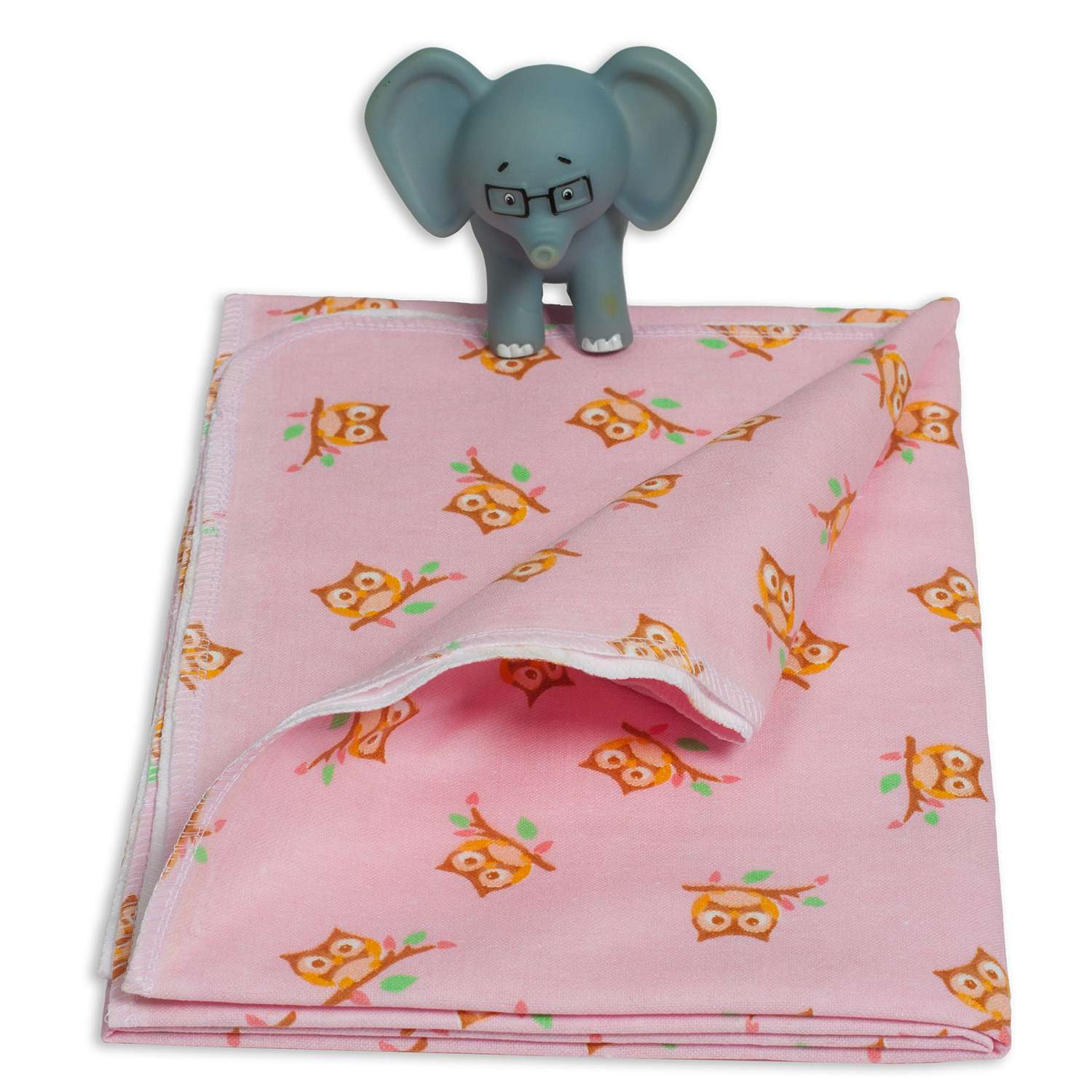 Пеленка фланелевая Чудо-чадо для новорожденных Совушки 85х120 см 1 шт розовая - фото 2