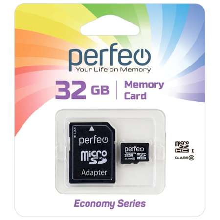 Карта памяти Perfeo microSD 32 Гб High-Capacity Class 10 economy series