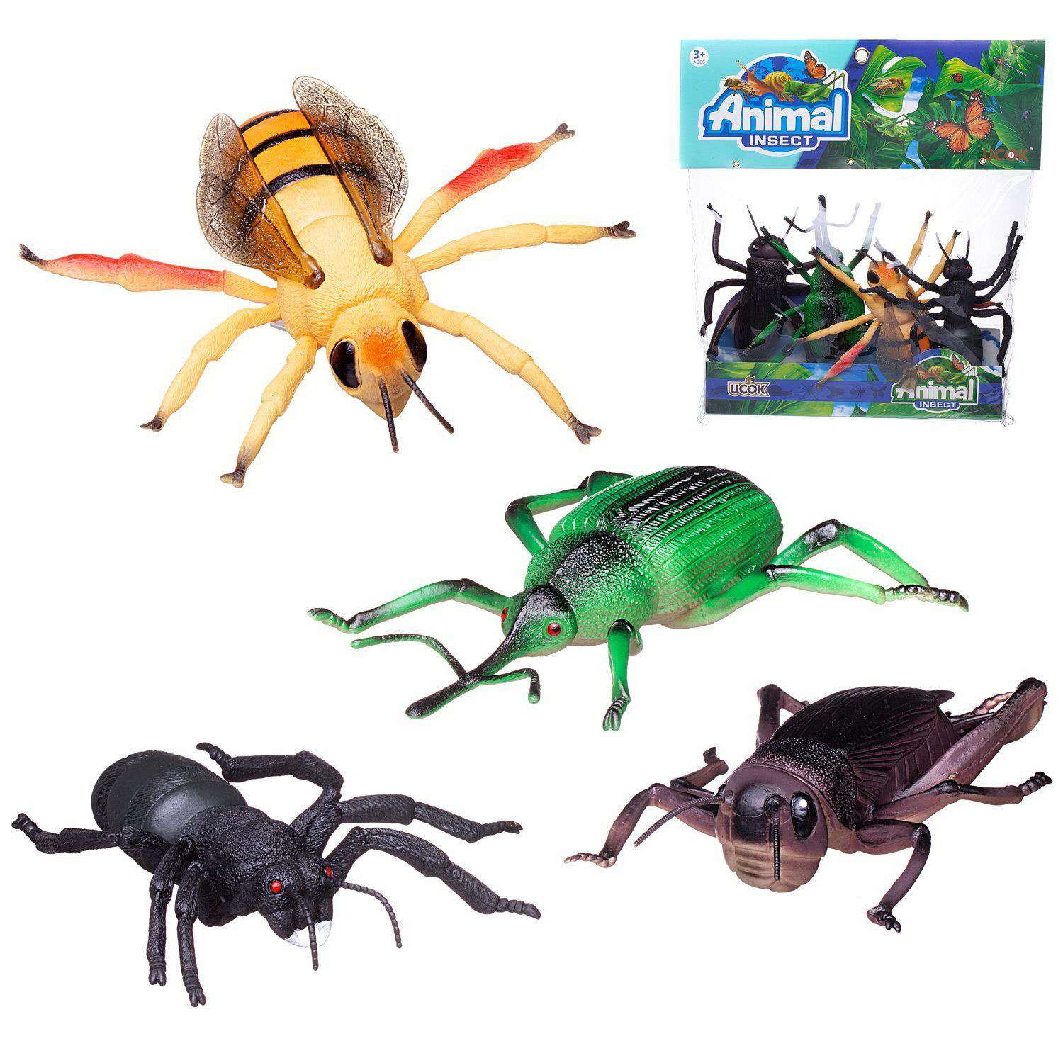 Игровой набор Junfa Гигантские насекомые муравей жук трубковерт саранча пчела - фото 2