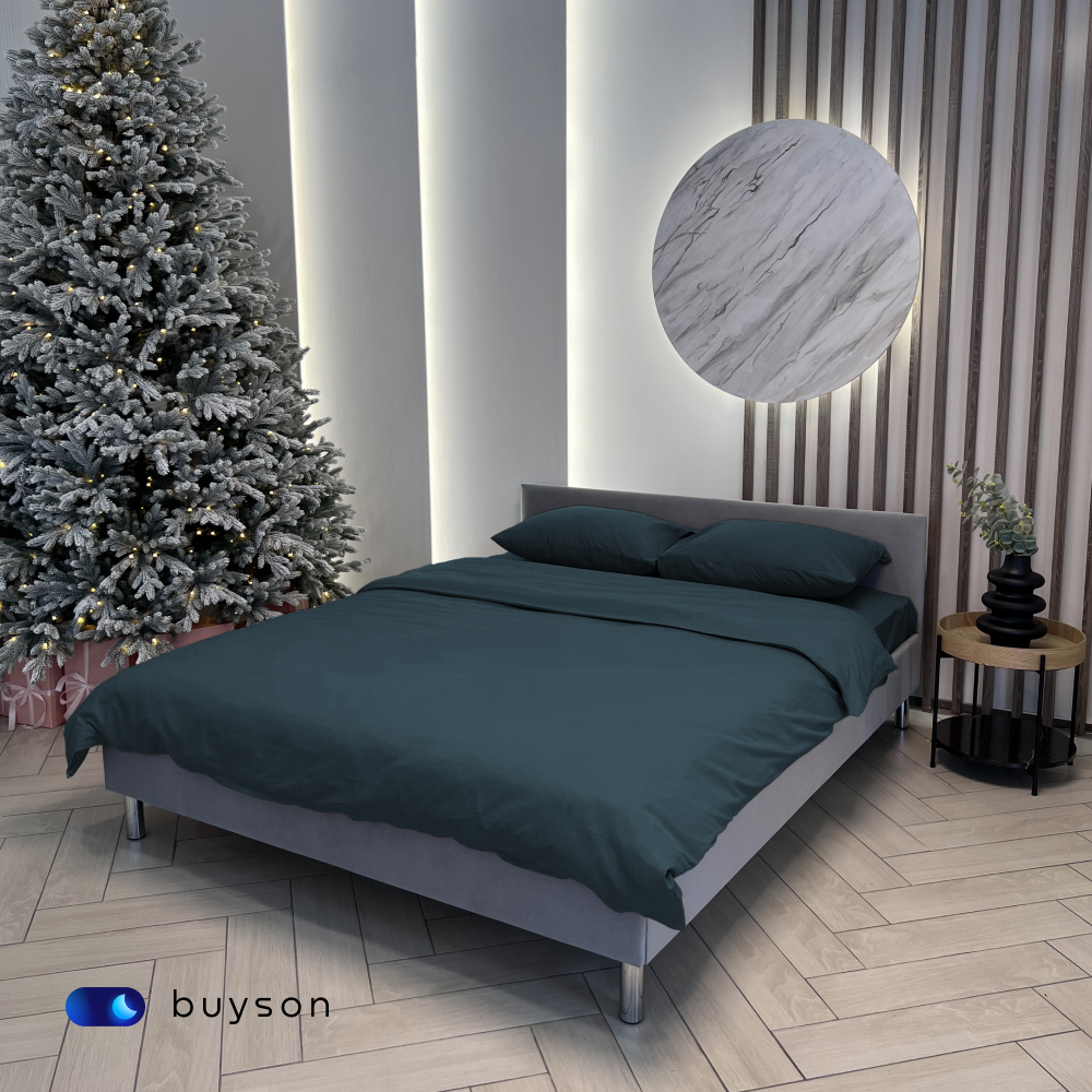 Комплект наволочек buyson BuyDream 50х70 см, хлопковый поплин, цвет серо-голубой - фото 9