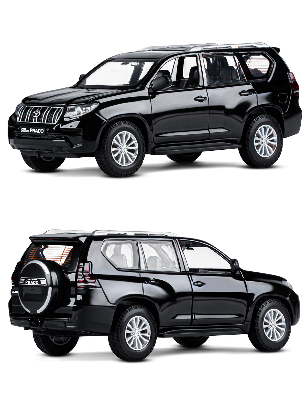 Внедорожник АВТОпанорама Toyota Land Cruiser Prado 1:24 черный JB1251507 - фото 7