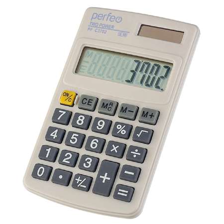 Калькулятор Perfeo PF C3702 карманный 8-разр. белый