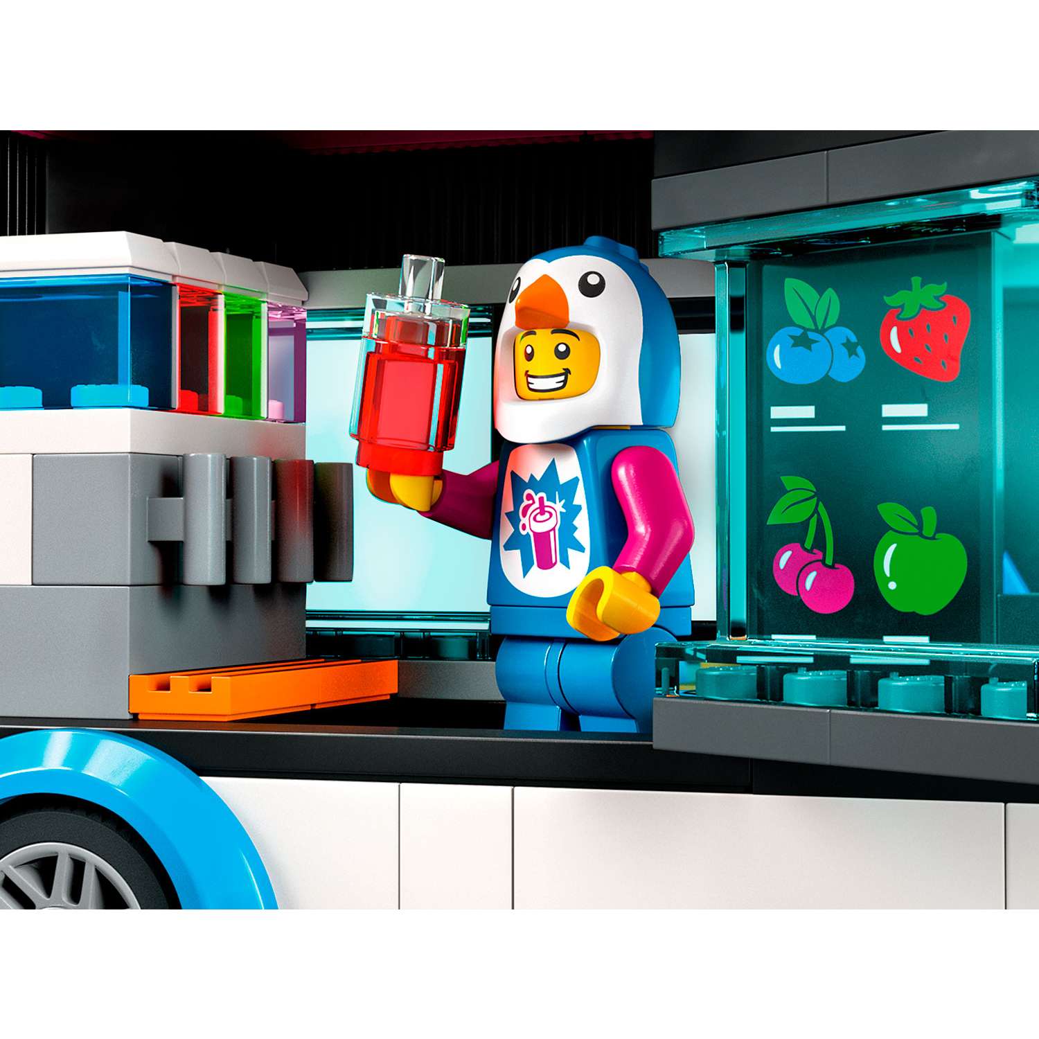 Конструктор детский LEGO City Фургон для шейков Пингвин 60384 - фото 8