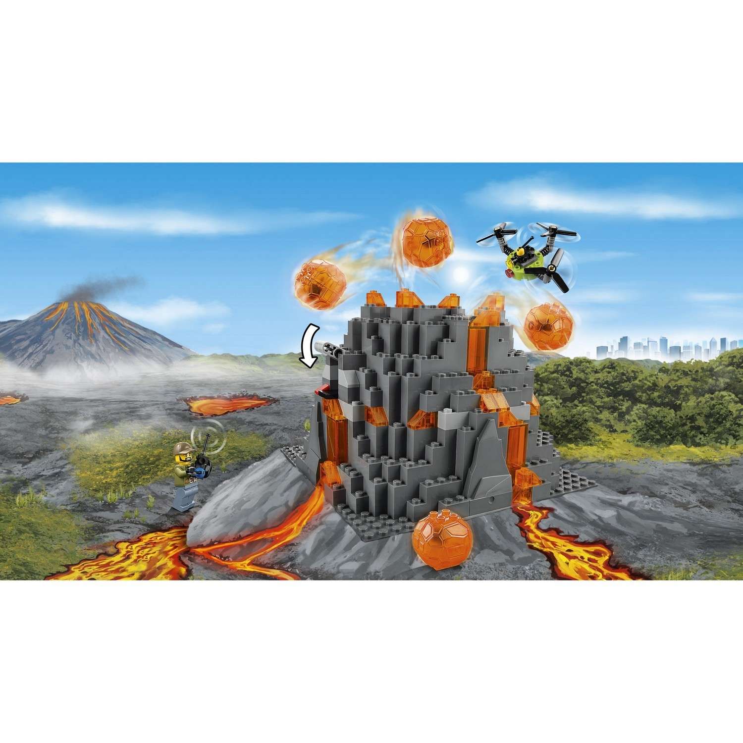 Конструктор LEGO City Volcano Explorers База исследователей вулканов (60124) - фото 8