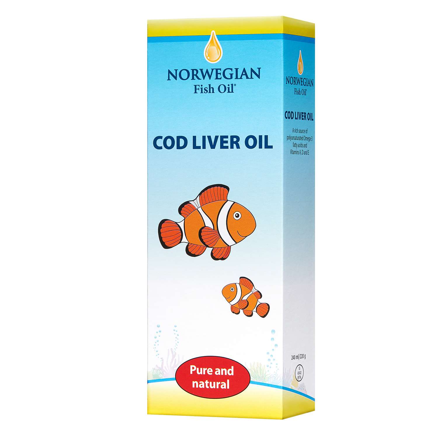 Омега 3 Norwegian fish oil Жир печени трески 240мл - фото 1