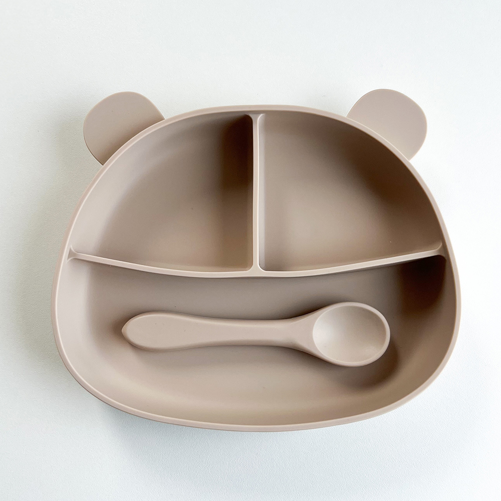 Набор посуды Croobie для кормления Мишка Бежевый - фото 1