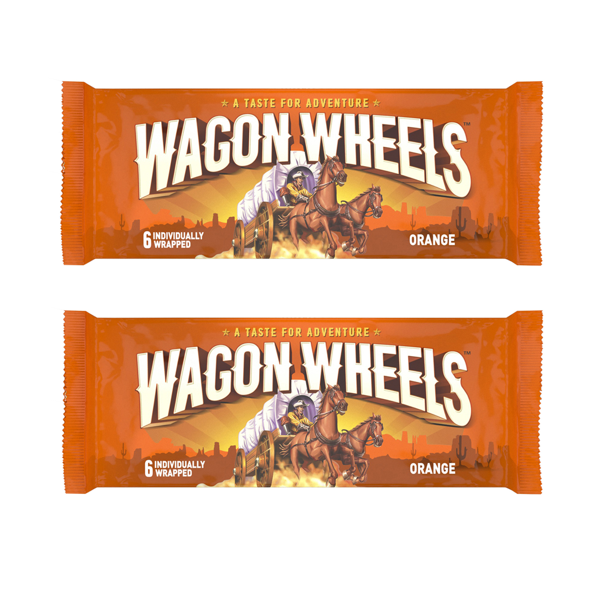 Печенье с суфле и джемом Wagon Wheels с ароматом апельсина и глазурью с ароматом шоколада 234г 2 уп - фото 1