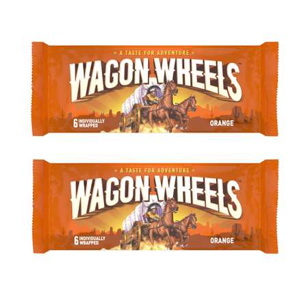 Печенье с суфле и джемом Wagon Wheels с ароматом апельсина и глазурью с ароматом шоколада 234г 2 уп