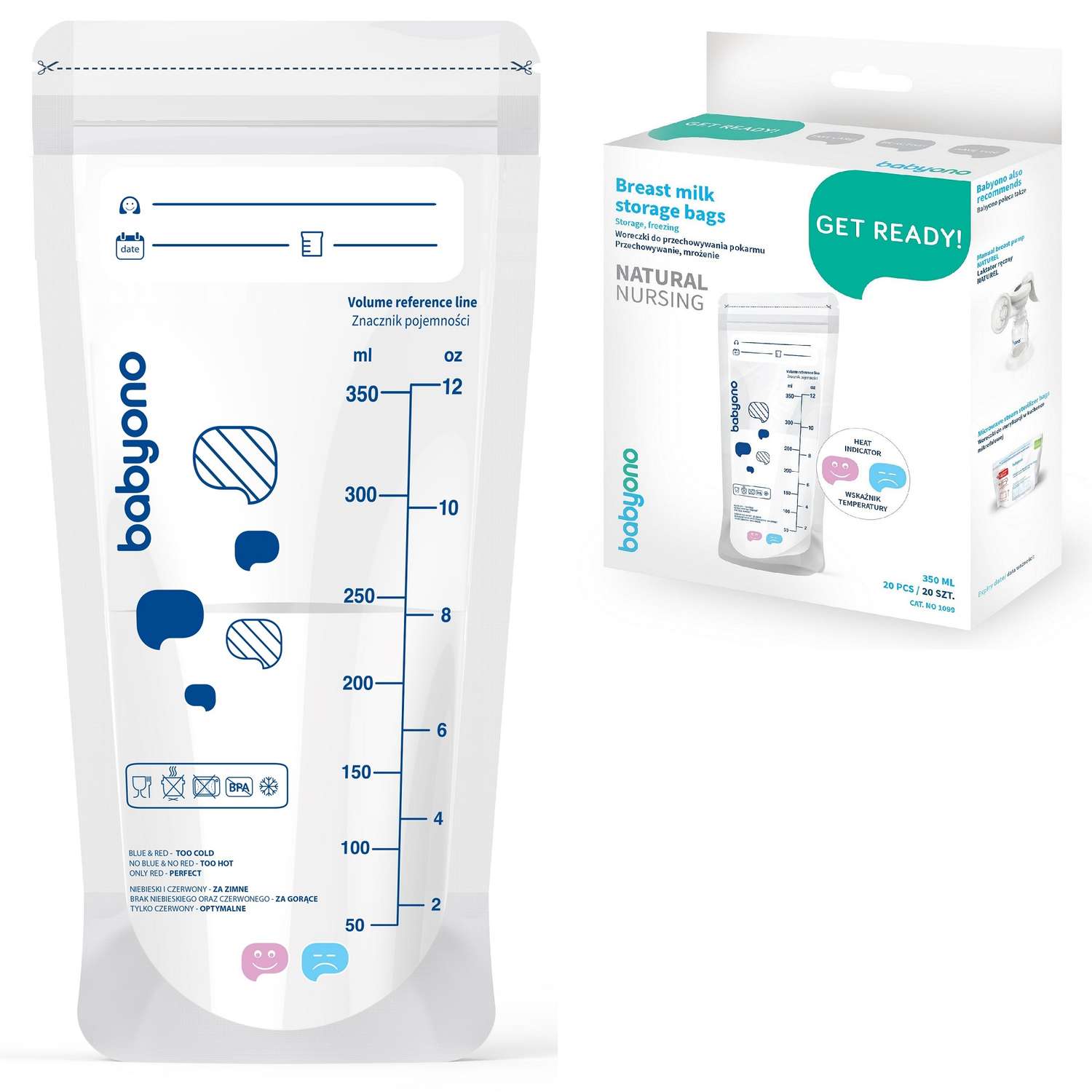 Пакеты Babyono для хранения грудного молока с индикатором 20шт. в упаковке - фото 6