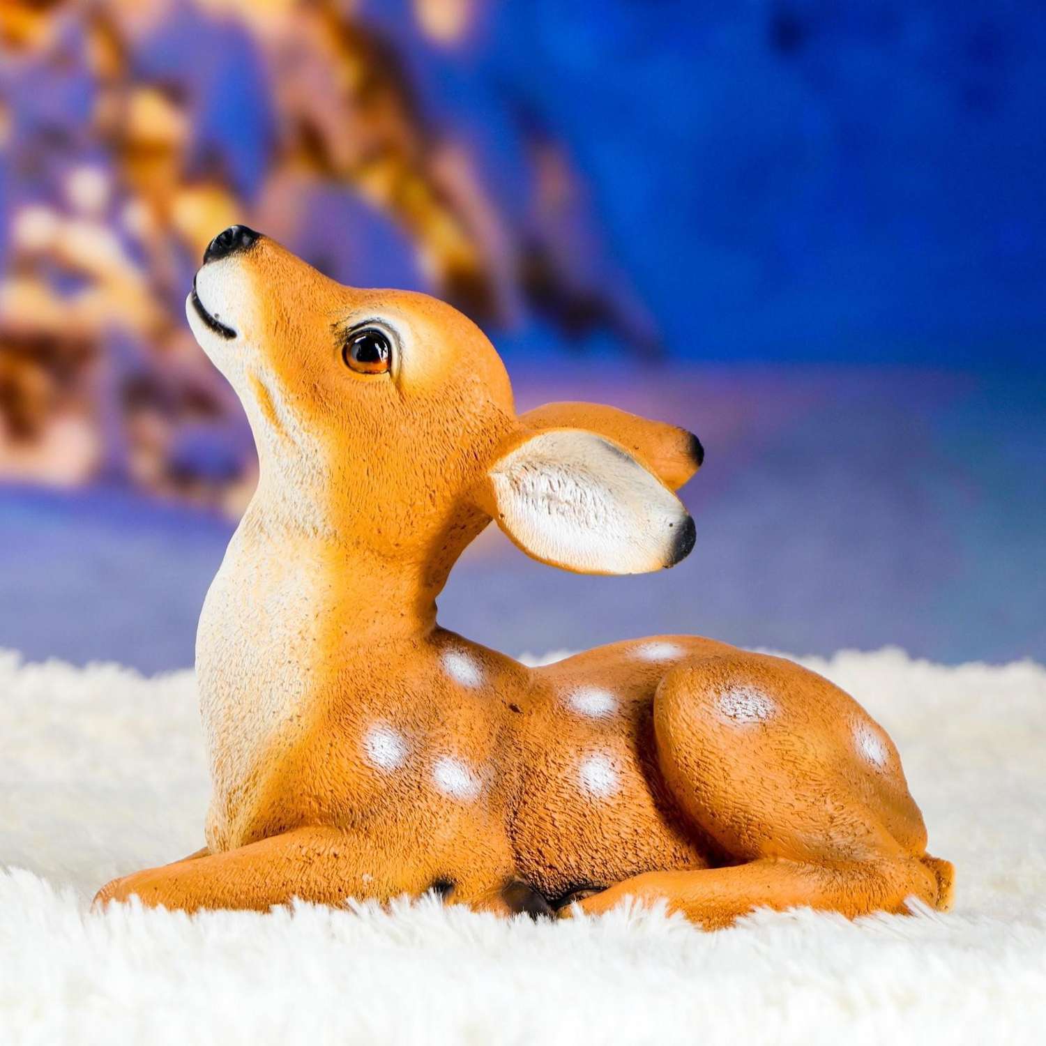 Садовая фигура Хорошие сувениры «Лежащий оленёнок» из полистоуна 24 см средняя коричневая - фото 4