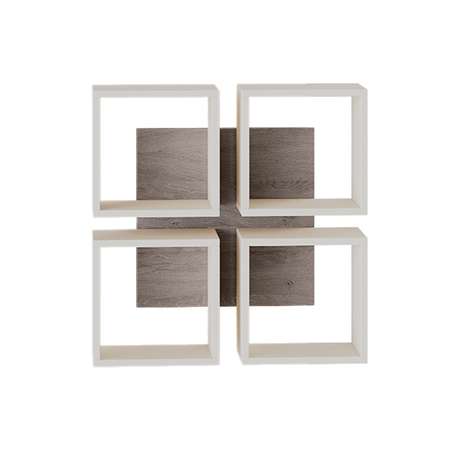 Полка настенная тип 8 Мебель ТриЯ Дуб Сонома/Белый