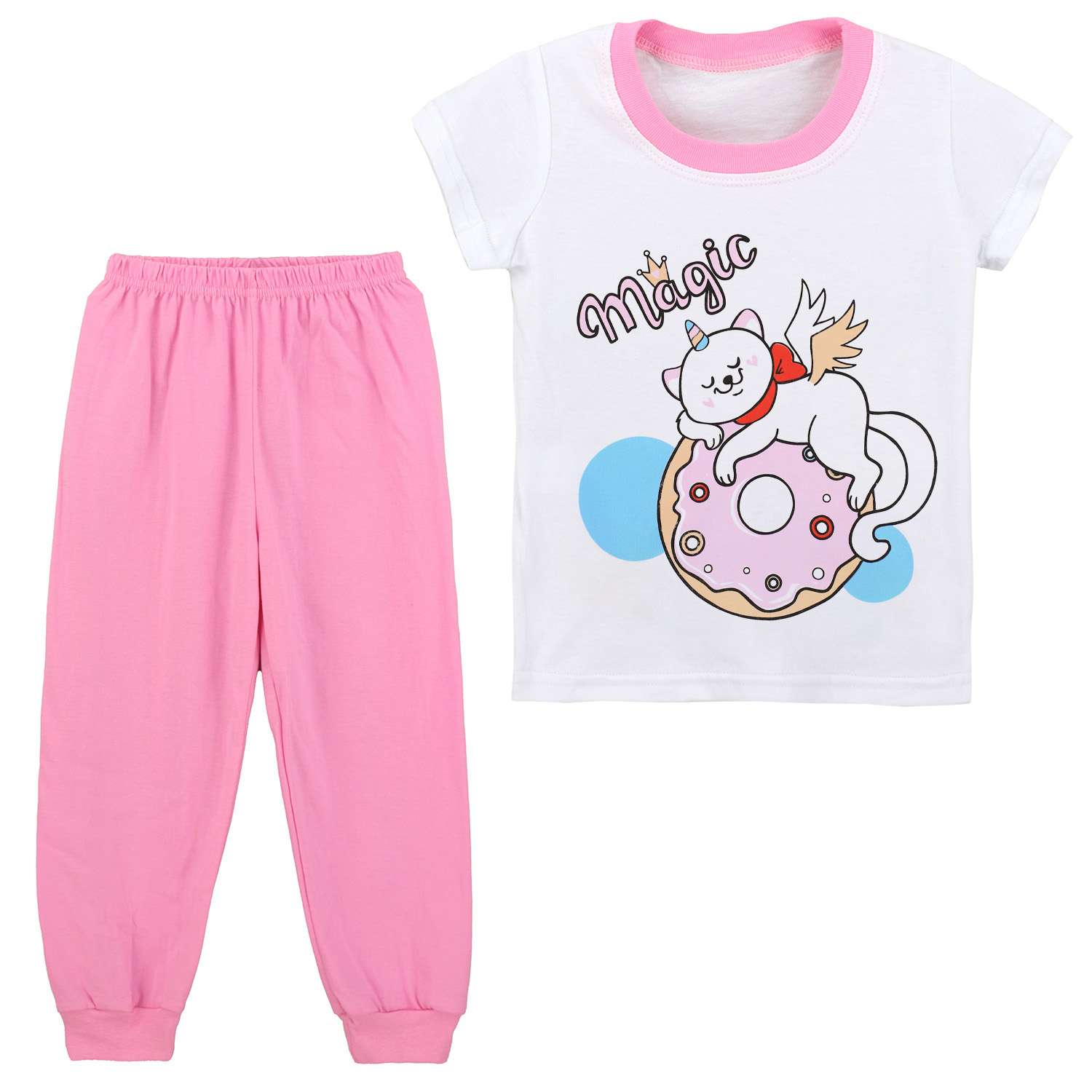Пижама Babycollection ЦБ-00030235белый розовый - фото 1