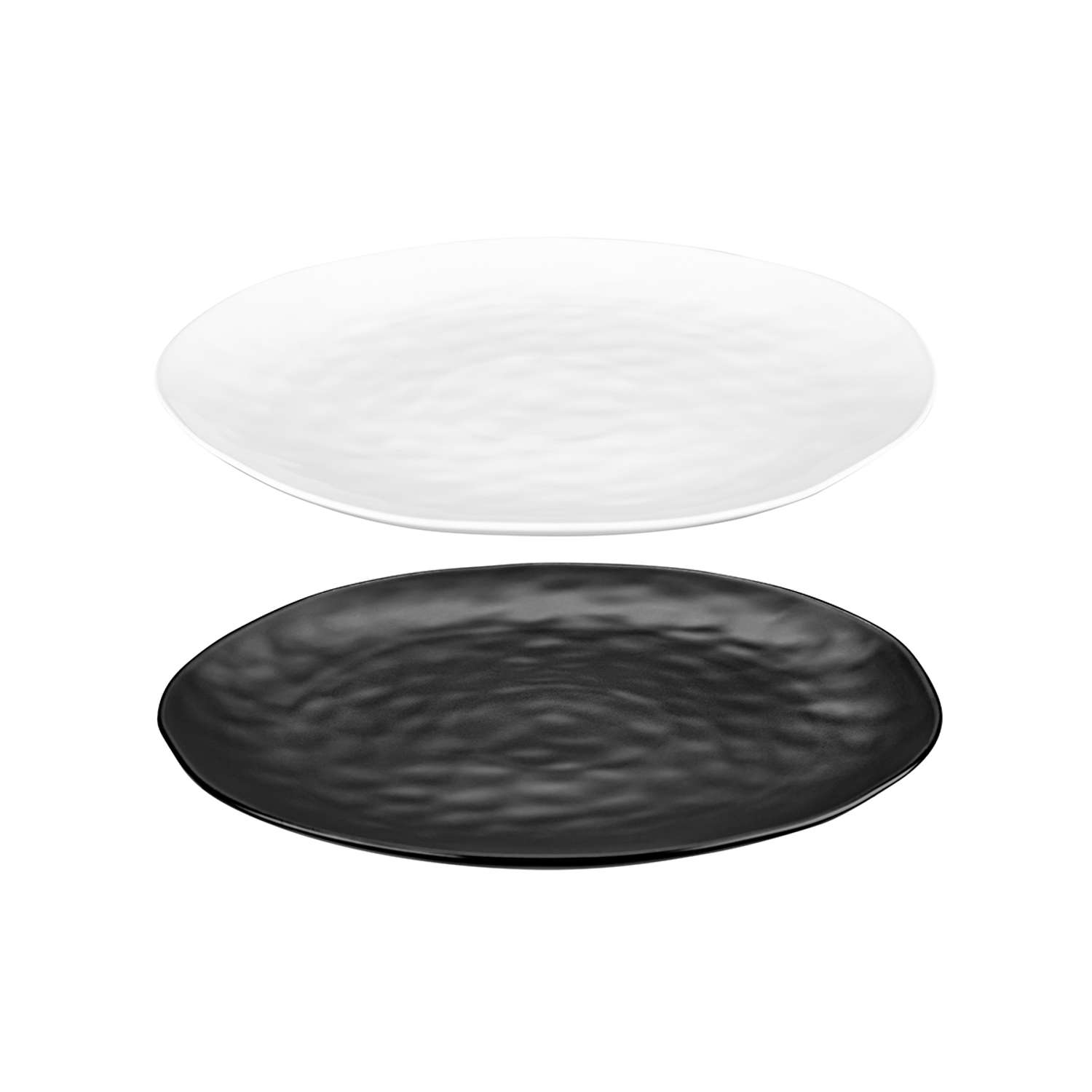 Набор тарелок Elan Gallery 2 шт 25.8х25.8х2 см Консонанс белая и черная матовая - фото 4