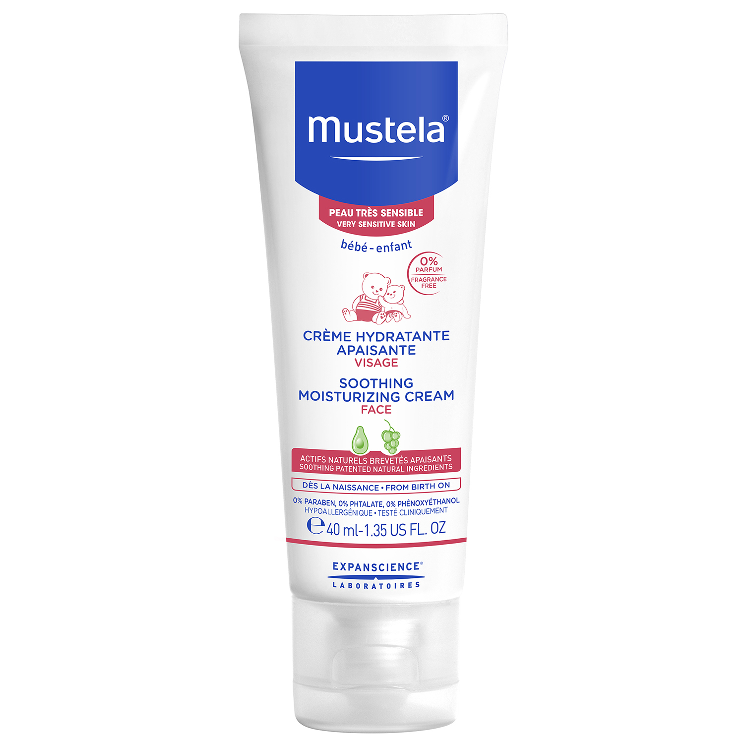 Крем для лица Mustela Bebe увлажняющий успокаивающий 40 мл - фото 1