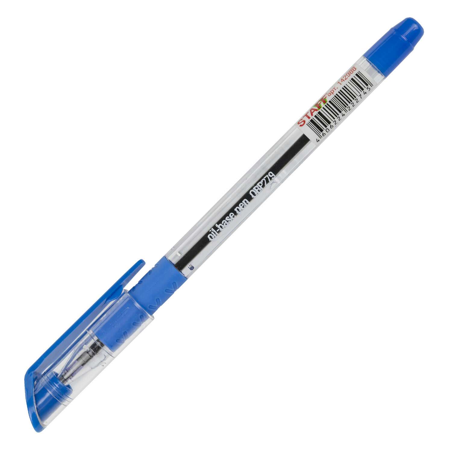 Ручки Staff шариковые синие набор 12 шт тонкие для школы с грипом - фото 6