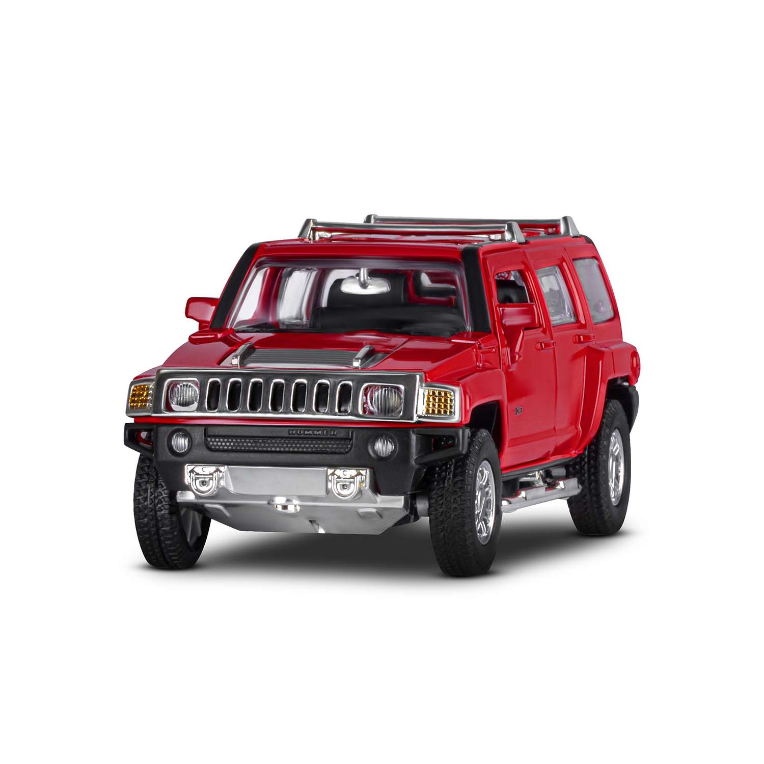 Машинка металлическая АВТОпанорама игрушка детская Hummer H3 1:32 красный JB1251293 - фото 9