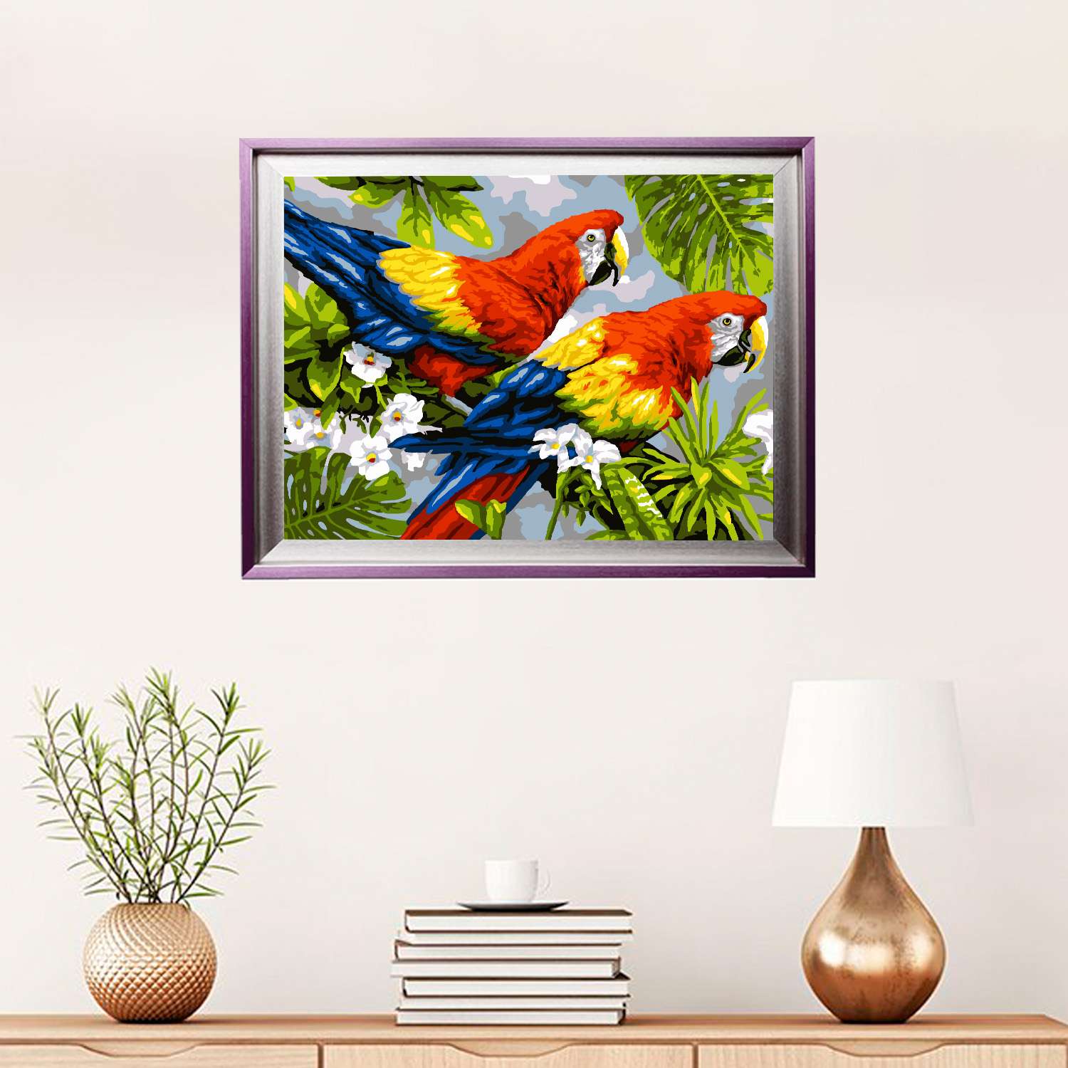 Картина по номерам LORI Пара попугаев 38х28.5 см - фото 12