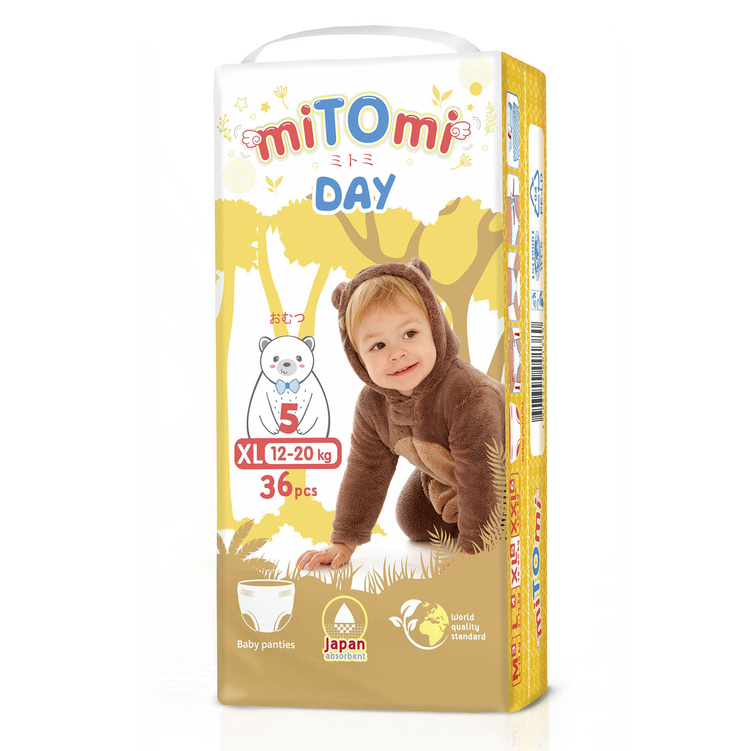 Подгузники-трусики miTOmi Day XL 12-20 кг 36 шт - фото 2