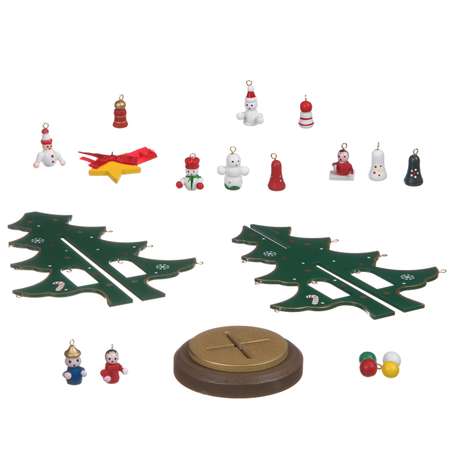 Набор Bondibon Деревянная елочка 3D с игрушками ВВ4684