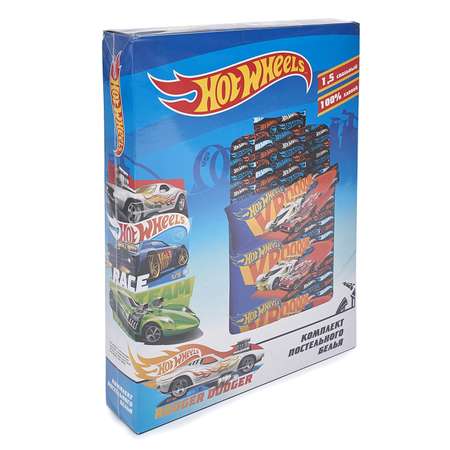 Комплект постельного белья Павлинка Hot wheels бязь 1.5 сп гонки