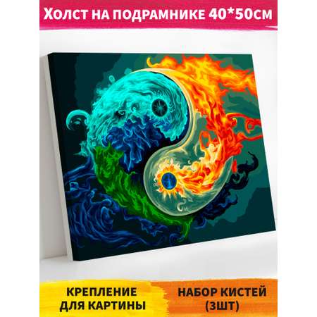 Картина по номерам Hobby Paint холст на подрамнике 40х50 см Инь и ян