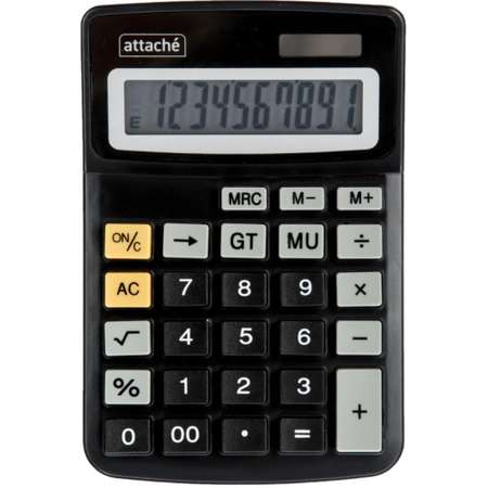 Калькулятор Attache настольный компактный 10ти разрядный черный 1 шт