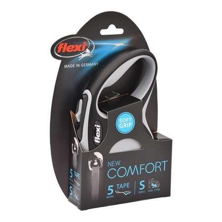 Рулетка Flexi New Comfort S лента 5м до 15кг Черный-Антрацит