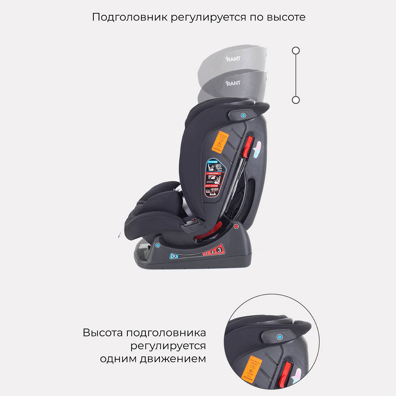 Автокресло детское Rant AY913 MATRIX Active Line Black группа 0+-1-2-3 0-36 кг - фото 8