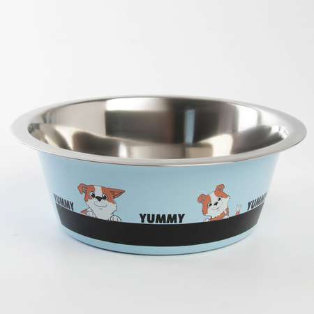 Миска Пушистое счастье металлическая для собаки Yammy 1.6 л 20.5х7 см