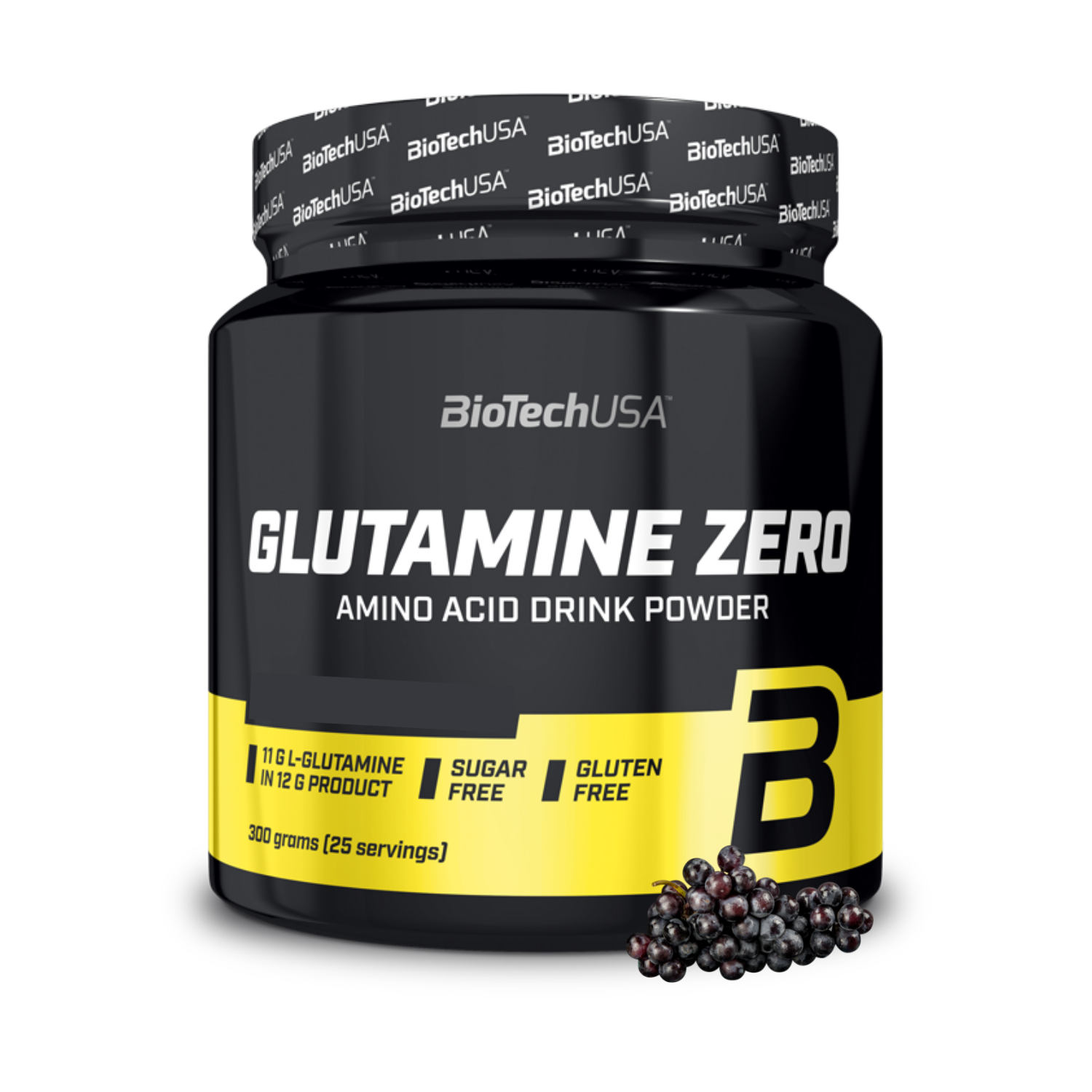 L-глютамин BiotechUSA Glutamine Zero 300 г. Голубой виноград - фото 1