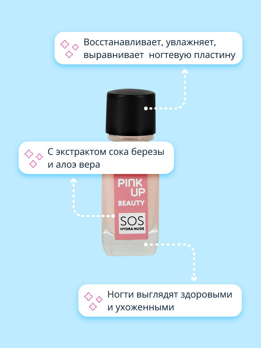 Средство для укрепления ногтей Pink Up SOS Hydra Nude 11 мл - фото 2