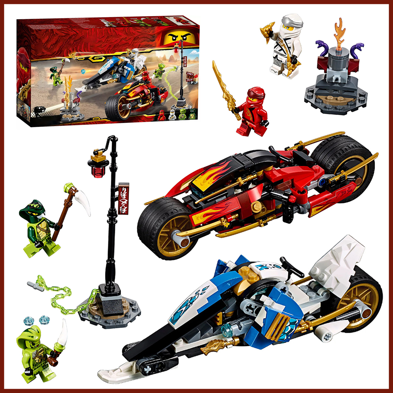 Игрушка LX Конструктор Ninjago Мотоцикл-клинок Кая и снегоход Зейна - фото 1