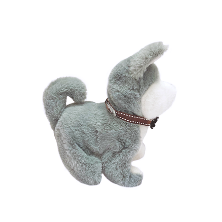 Интерактивная мягкая игрушка SHARKTOYS Весёлый щеночек Хаски ходит лает с аксессуарами