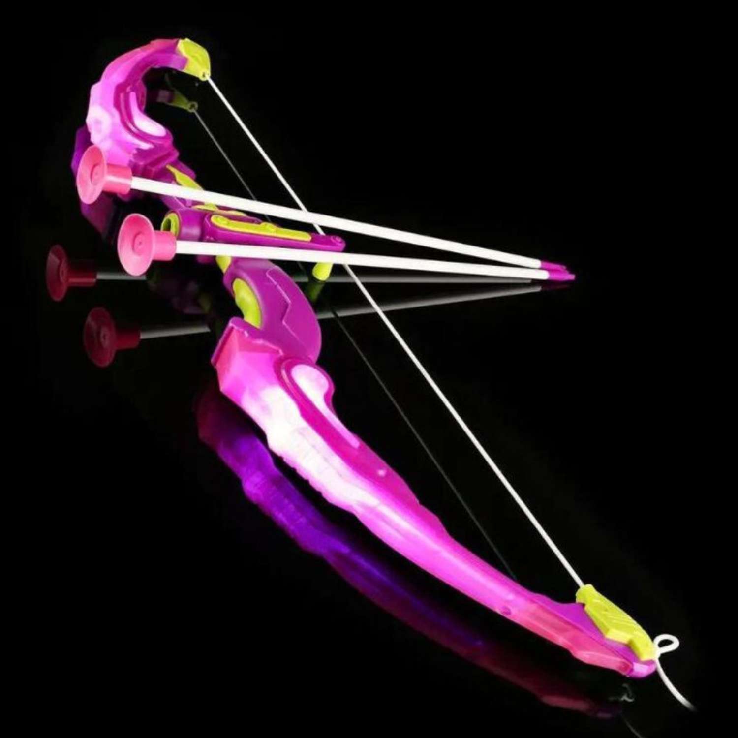 Лук со стрелами на присосках MagicStyle Игрушечное оружие с подсветкой колчаном и мишенью в наборе для девочек - фото 3