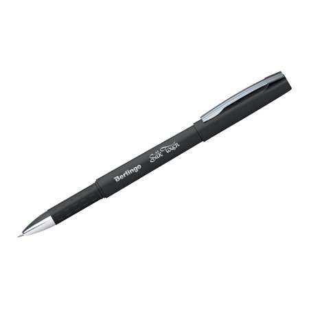 Ручка гелевая BERLINGO Silk touch черная 05мм грип набор 12 шт
