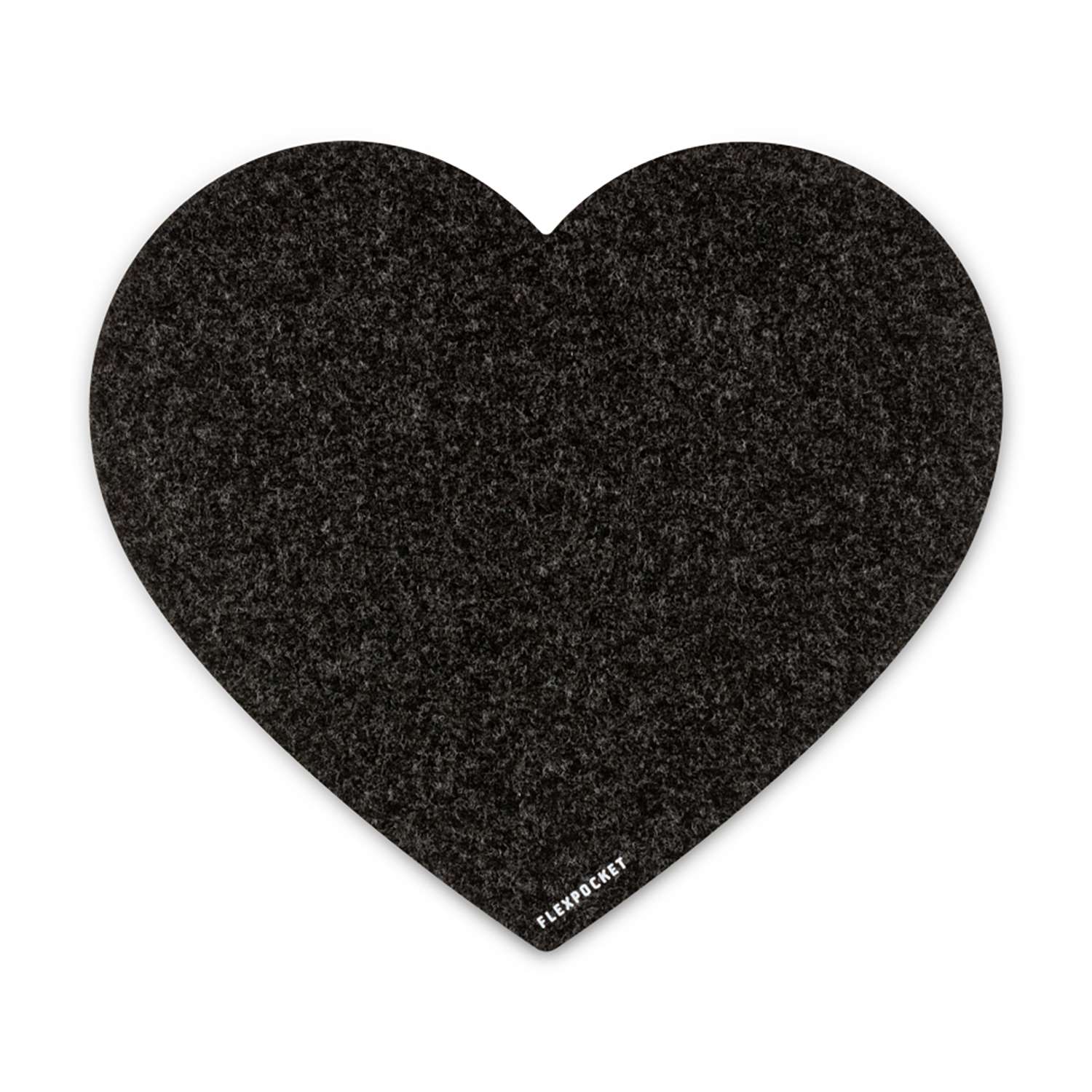 Настольный коврик Flexpocket для мыши в форме сердца 250х250мм черный - фото 1