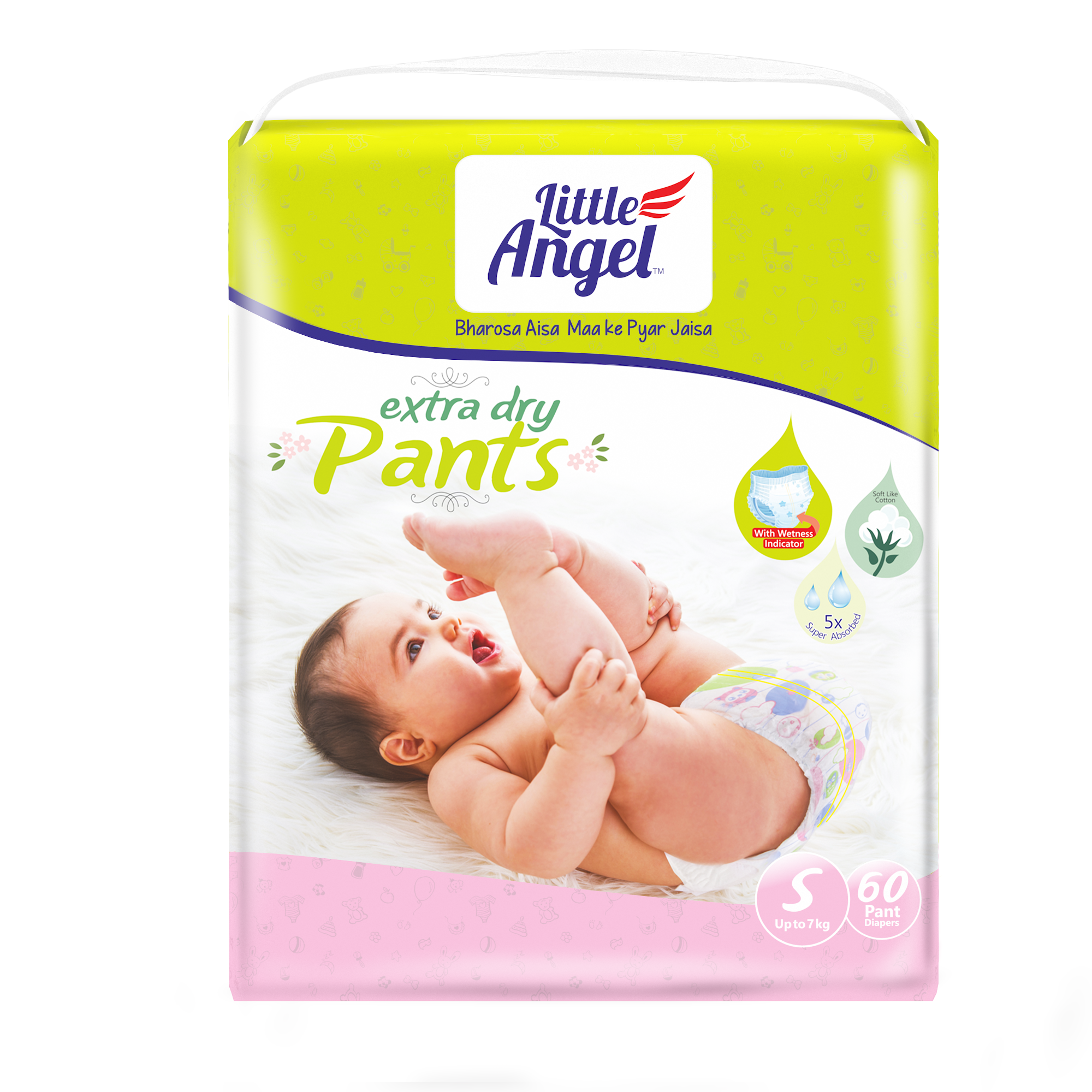 Подгузники-трусики Little Angel. Extra Dry S (2-4 кг) 60штук - фото 7