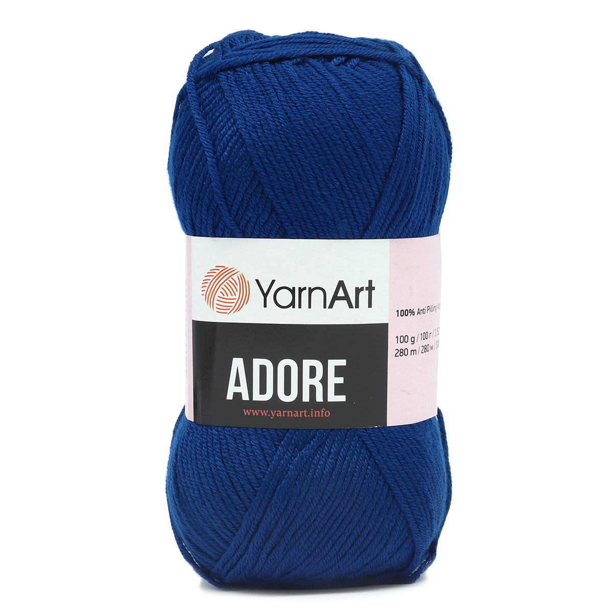 Пряжа для вязания YarnArt Adore 100 гр 280 м акрил с эффектом анти-пиллинга 5 мотков 350 синий - фото 5