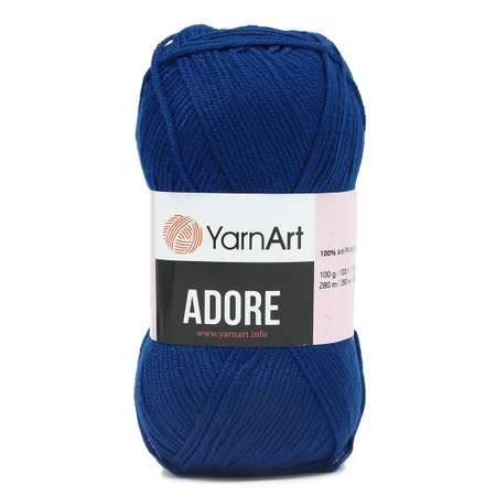 Пряжа для вязания YarnArt Adore 100 гр 280 м акрил с эффектом анти-пиллинга 5 мотков 350 синий