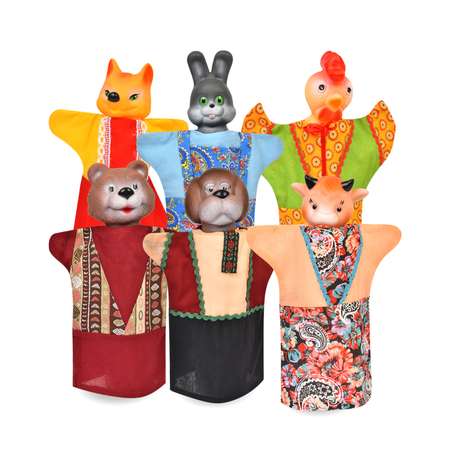 Кукольный театр Русский стиль Зайкина избушка 6 персонажей